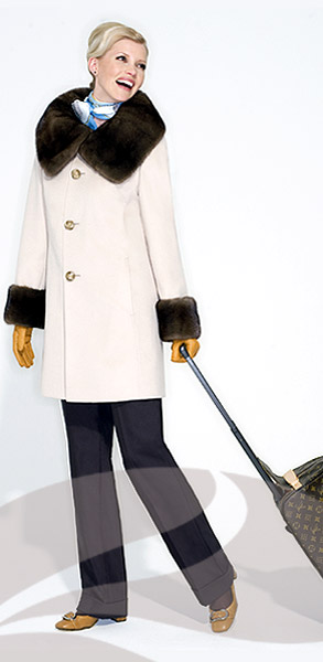 Linnanen cashmere coat with mink trimmings