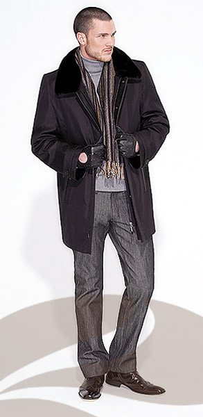 linnanen men coat mink silk